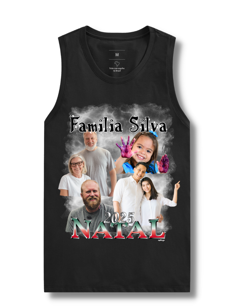 Minha Família Natalina Bootleg - Cropped e Regata