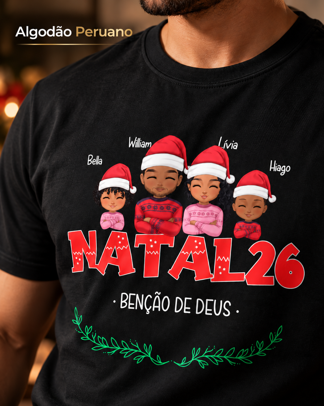 Família Natalina - Algodão Peruano