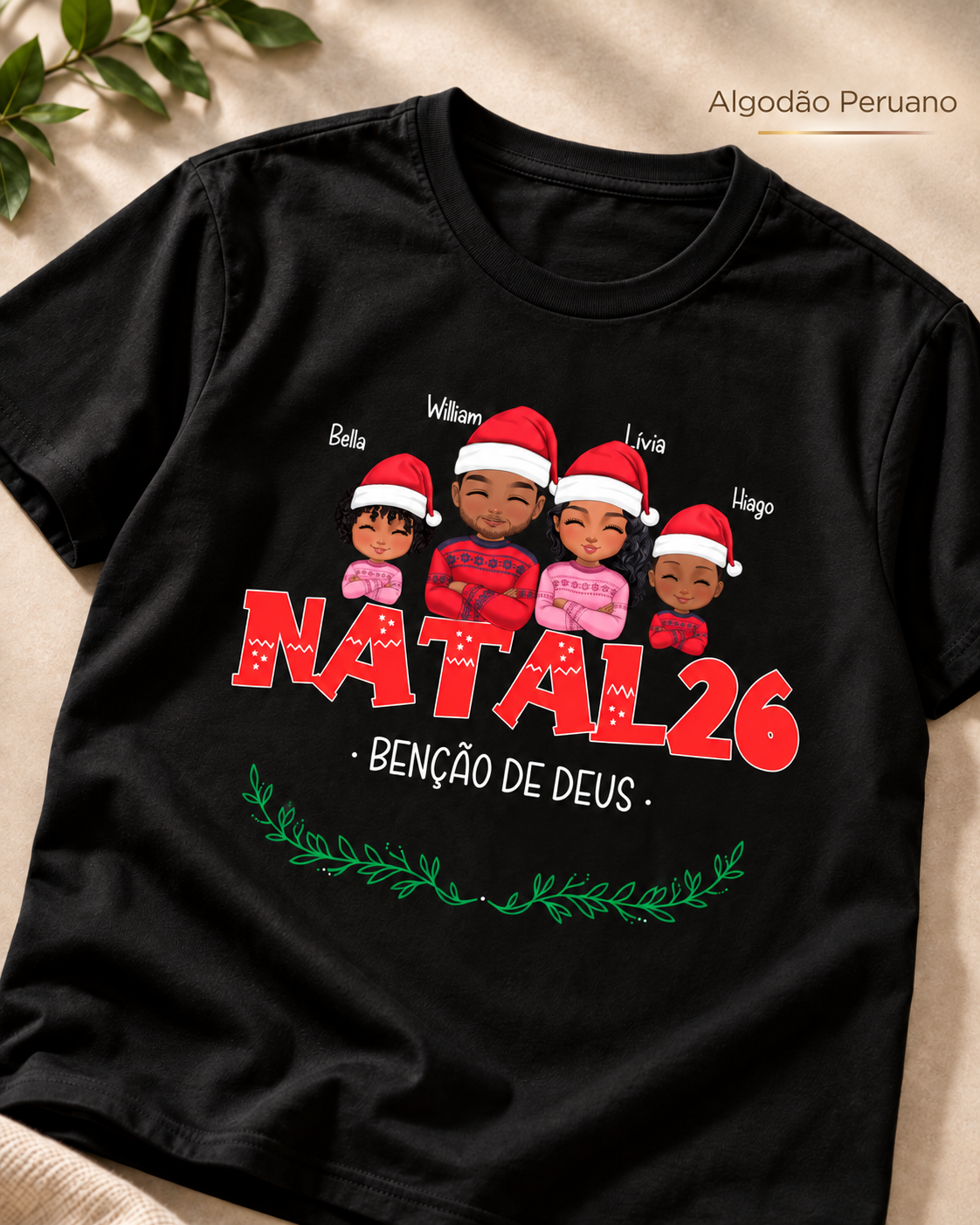 Família Natalina - Algodão Peruano