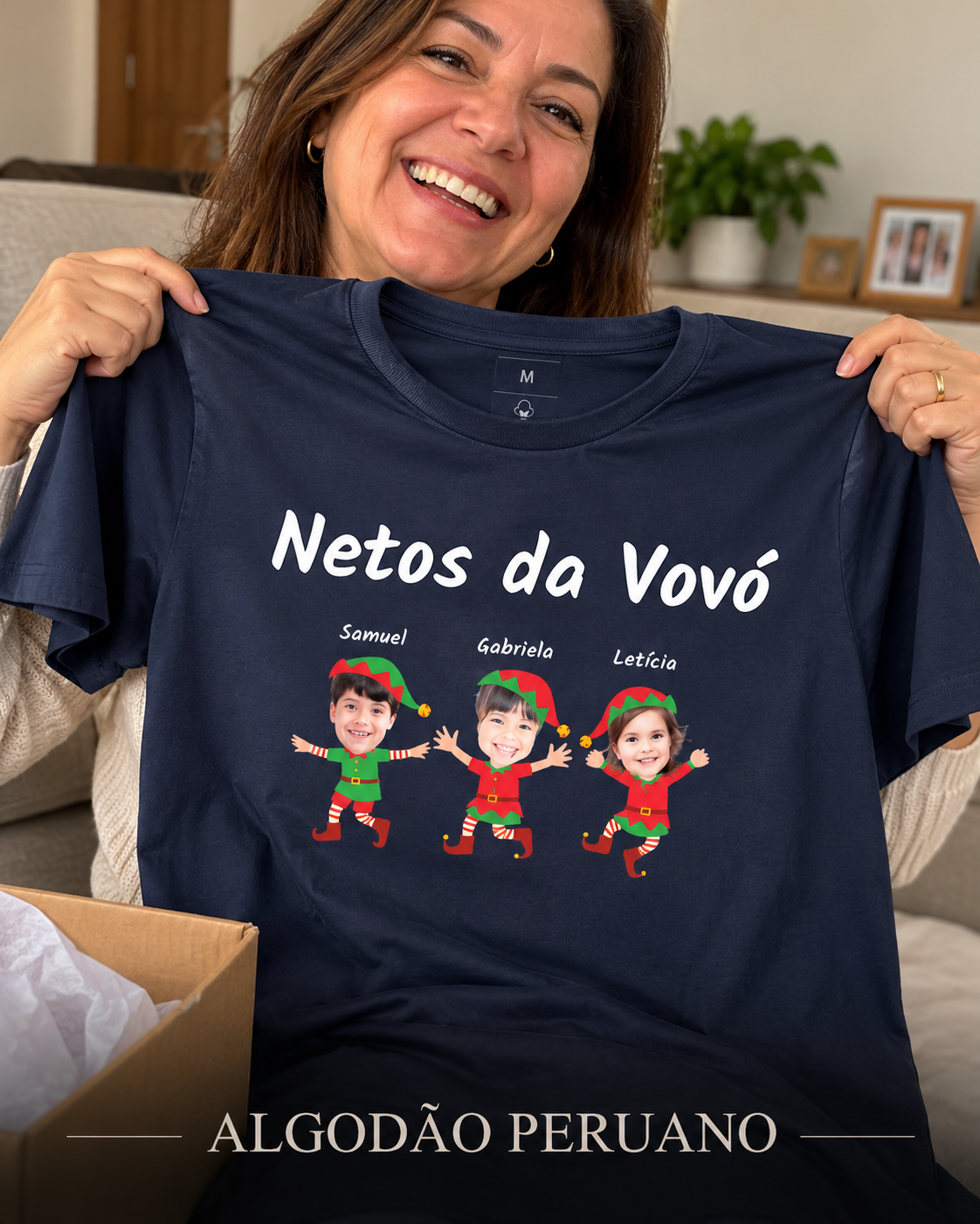 Natal Com Quem Mais Importa - Algodão Peruano