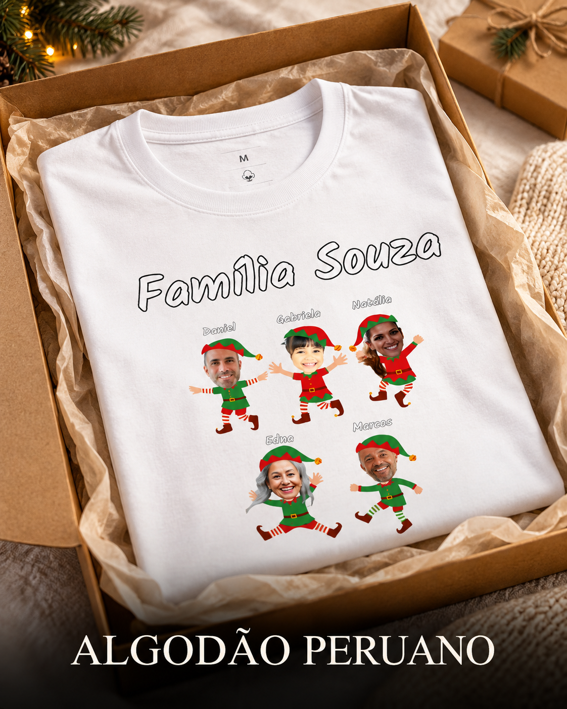 Natal Com Quem Mais Importa - Algodão Peruano