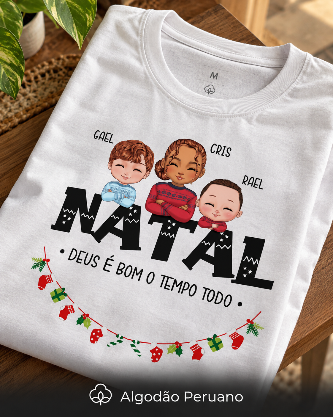 Família Natalina (Só Mamãe) - Algodão Peruano