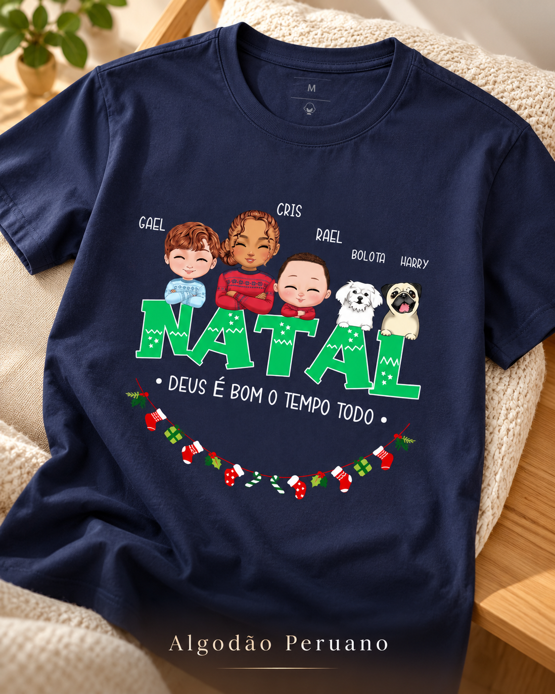 Família Natalina (Só Mamãe) - Algodão Peruano