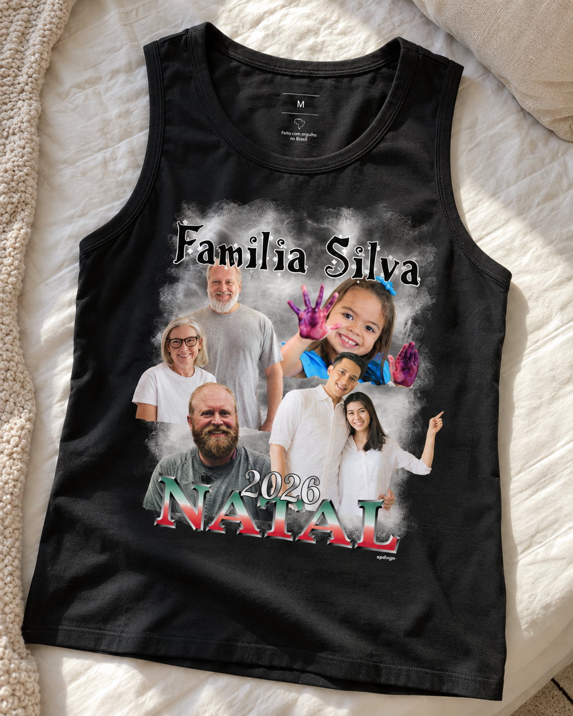 Minha Família Natalina Bootleg - Cropped e Regata