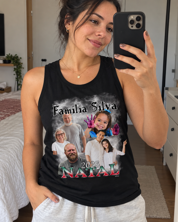 Minha Família Natalina Bootleg - Cropped e Regata
