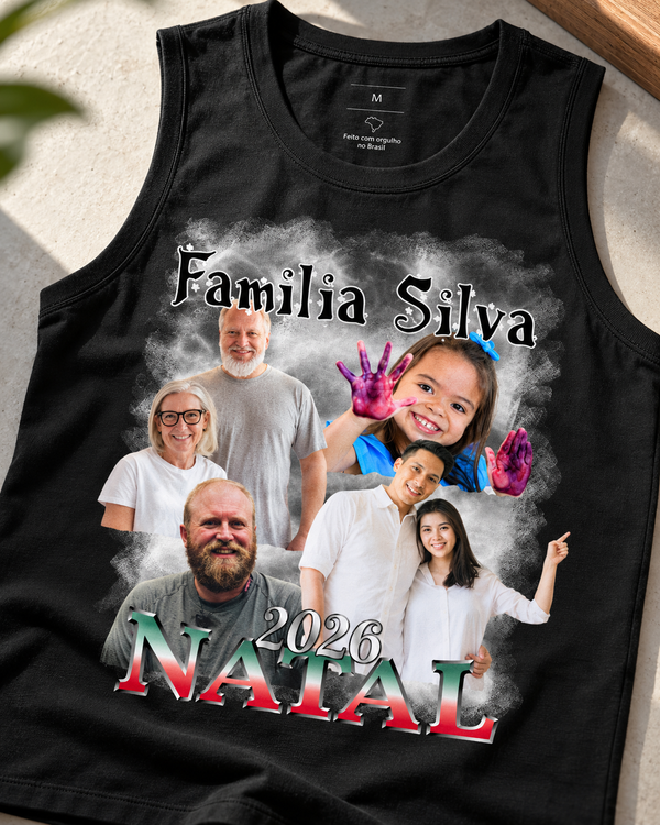 Minha Família Natalina Bootleg - Cropped e Regata