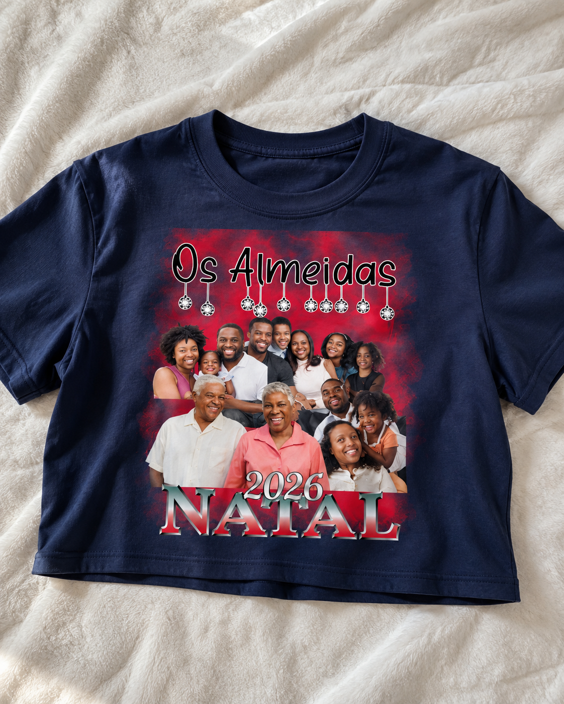 Minha Família Natalina Bootleg - Cropped e Regata