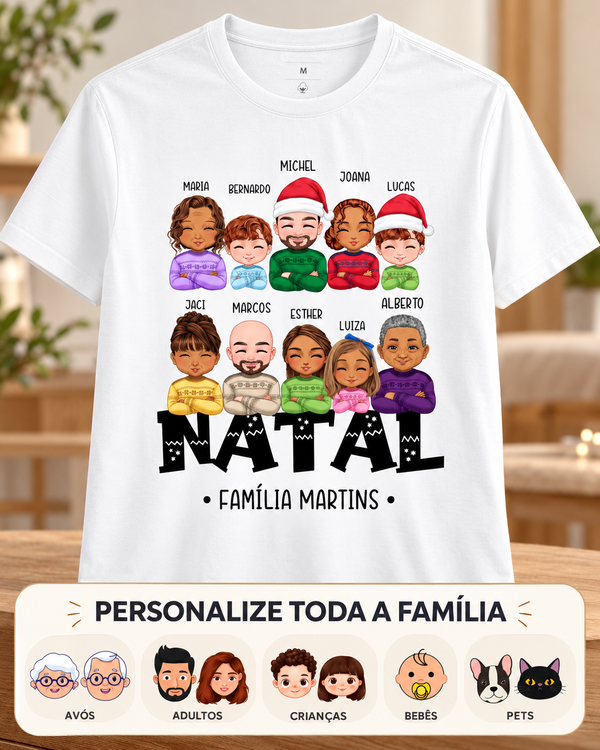 Família Natalina (7-10 Pessoas) (Cores Claras)