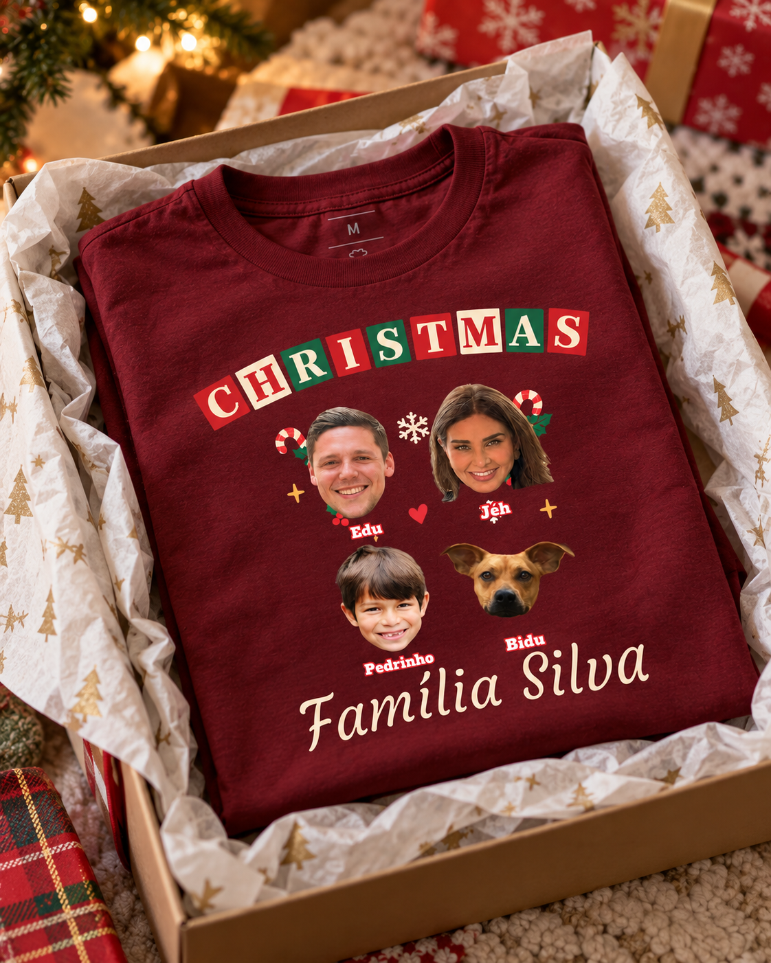 Natal em família - Camiseta Infantil