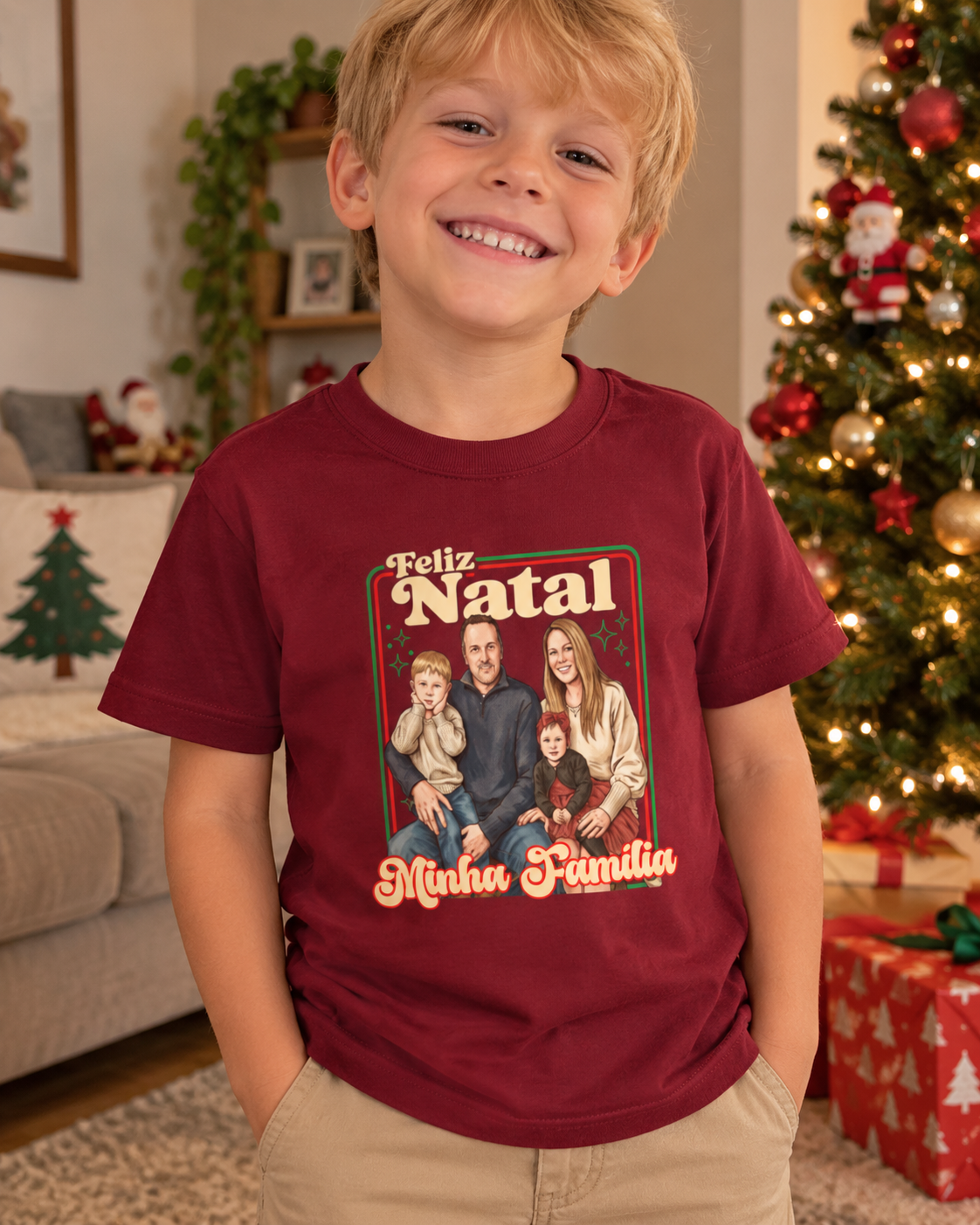 Natal Retro em Família - Camiseta infantil