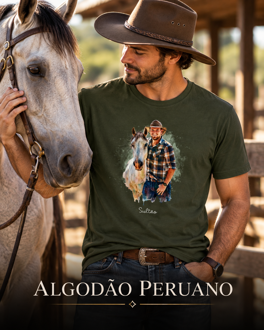 Horse Aquarela - Behorse - Algodão Peruano