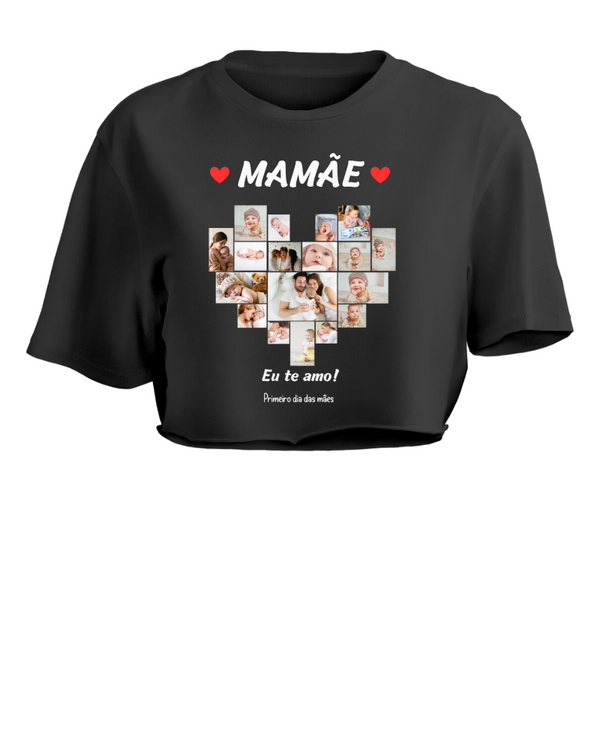 Coração de mãe - Cropped e Regata