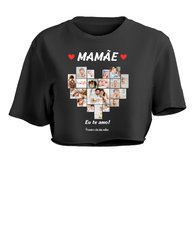 Coração de mãe - Cropped e Regata