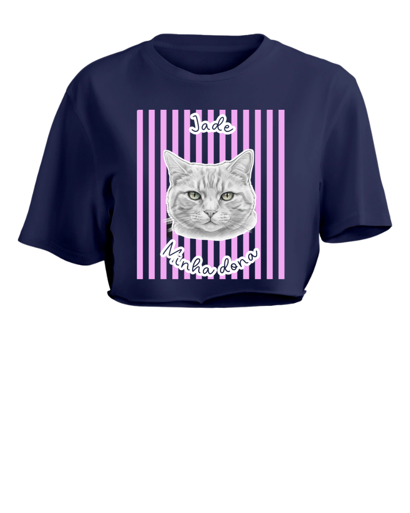 Pet em listras - Cropped e Regata