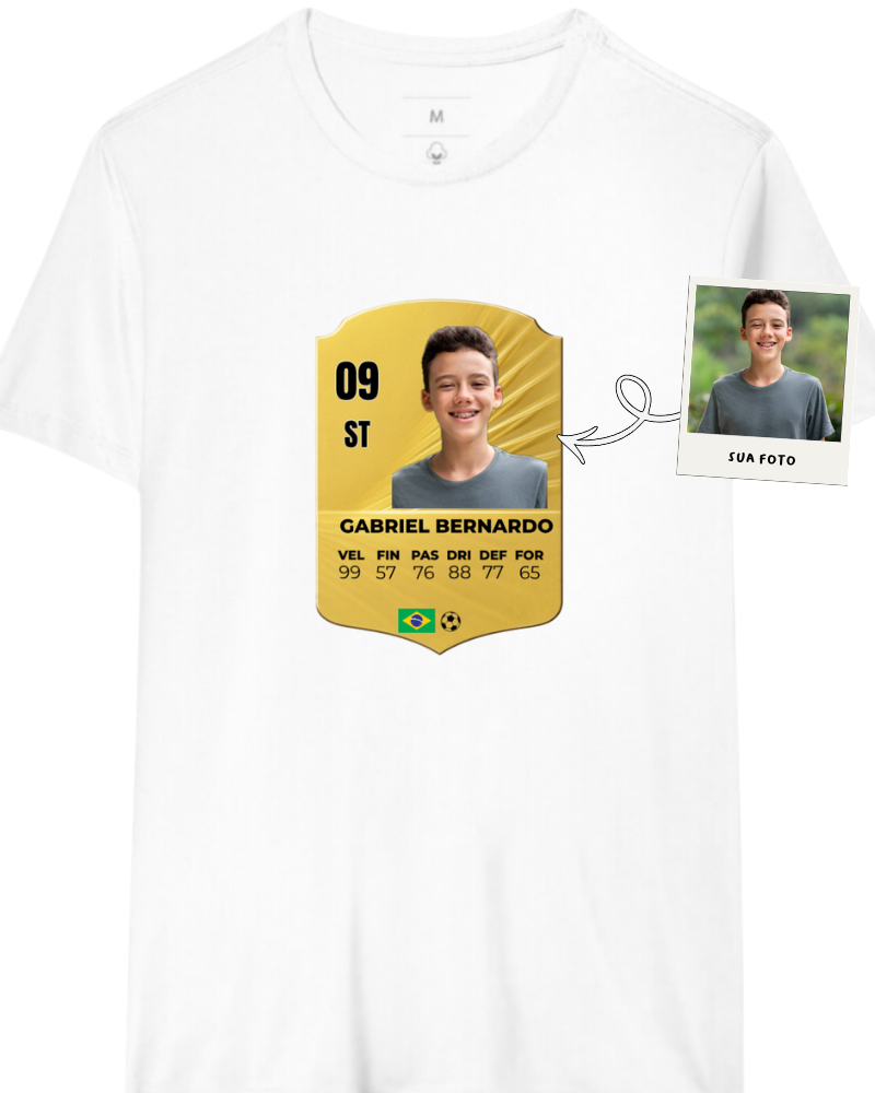 Camiseta Gold Rare Card - Copa do Mundo 2026 - Algodão Peruano