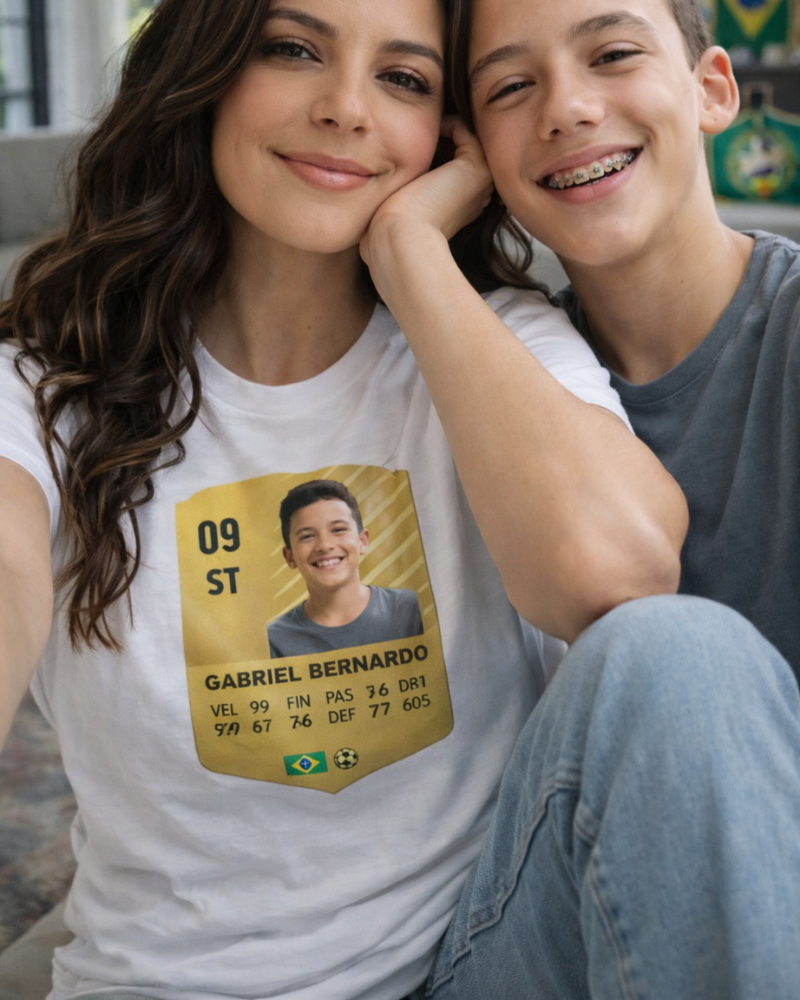 Camiseta Gold Rare Card - Copa do Mundo 2026 - Algodão Peruano